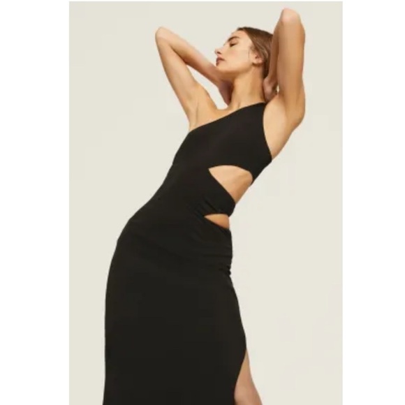 STAUD Black Letta One Shoulder Cutout Maxi Dress - Picture 15 of 15